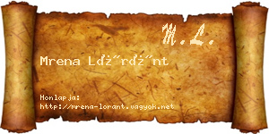Mrena Lóránt névjegykártya
